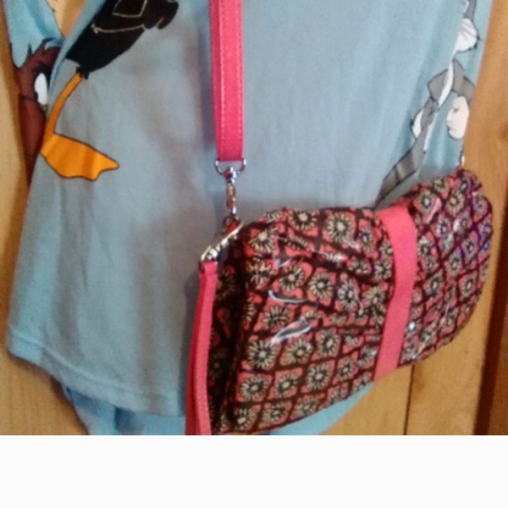 Vera Bradley Pink and Black Floral Crossbody Bag